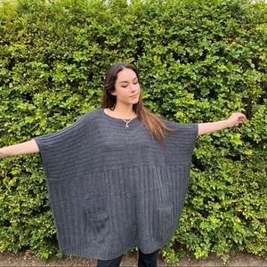 grey poncho